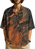 MARSVOVO Summer Mens Fashion Print T-Shirt Trendy Chinese Print